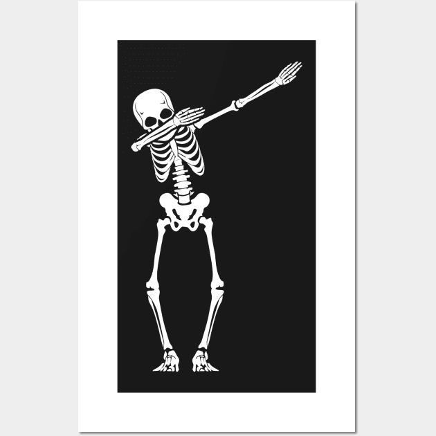 Dabbing Skeleton Dab Pose Hip Hop Skull and Bones Wall Art by ghsp